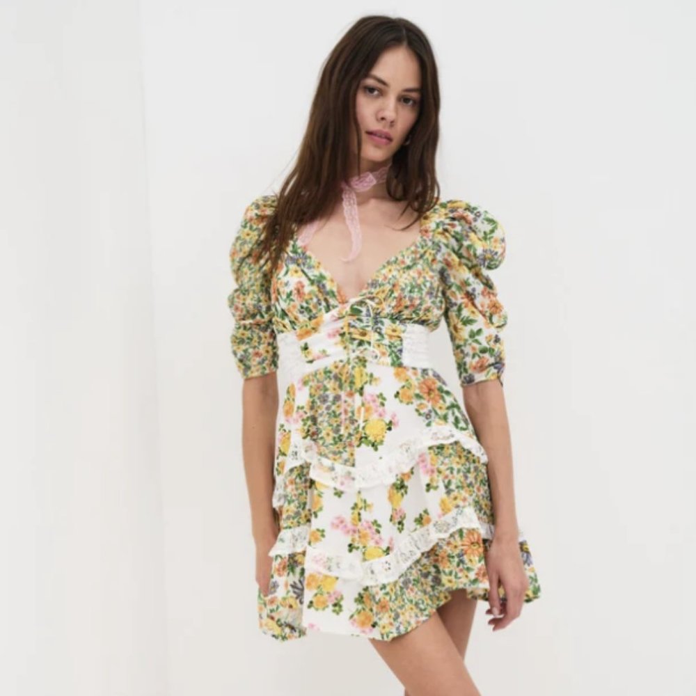 For Love and Lemons Rosalyn Mini Dress